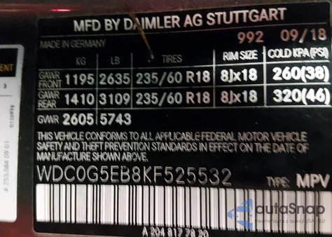 2019 Mercedes-Benz Glc 350E 4Matic from USA, damaged, VIN WDC0G5EB8KF525532